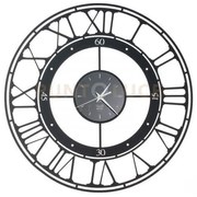 Orologio raffinato da appendere koros 50 nero in ferro, vetro specc...