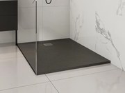 Piatto per doccia da posare o da incasso con sifone 120 x 90 cm in Resina Nero - MIRNOSA