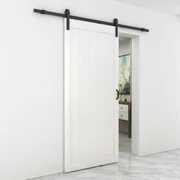 Porta scorrevole Oregon in mdf bianco, L 96 x H 211.5 cm, con binario Country nero Reversibile