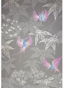 Osborne & Little Carta da parati Grove Garden - Chocolate/ Lilac-blue