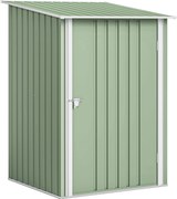 Casetta da Giardino Porta Attrezzi 100x104x160 cm con Porta in Acciaio Galvanizzato Verde Chiaro...