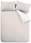 Biancheria da letto beige in cotone per letto matrimoniale 200x200 cm Ashford Stripe – Bianca