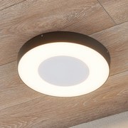 Lucande plafoniera LED da esterni Sora, rotonda, sensore, IP54 Sora, Alluminio / Grigio / Zincato, Alluminio, Moderno, Plafoniere LED