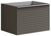 Mobile da bagno sotto lavabo Pixel stripes grigio carbone laccato opaco L 60 x H 40 x P 45.5 cm 2 cassetti, lavabo non incluso