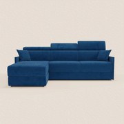 Miryam divano letto angolare compatto - poggiatesta reclinabili e penisola contenitore in tessuto smacchiabile T31