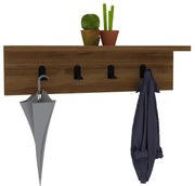 Appendiabiti da parete con mensola AYLA 14,5x60 cm marrone