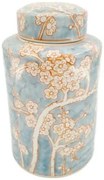 Vaso DKD Home Decor Porcellana Azzurro Arancio 18 x 18 x 30 cm Orientale