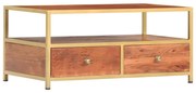 Tavolino da caffè 90x50x40 cm in legno massello di acacia
