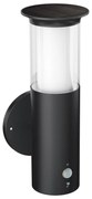 Applique Solare Nera in Acciaio, con Sensore di Movimento, IP54 Colore  Bianco Naturale 4.000K