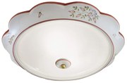 Plafoniera Classica Capua Ceramica E Ottone Satinato 2 Luci E27