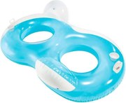 Salvagente gonfiabile doppio con schienale colore blu da mare e piscina 198 cm