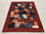 Loribaft Tappeto 150 x 200 Rosso (Iran) Annodato A Mano
