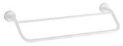Kamalu - Porta salviette barra doppia 60 cm in acciaio inox bianco opaco | Monde-B
