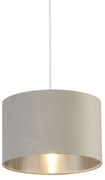 Sospensione Contemporanea Tamburo Acciaio Grigio Velluto Grigio 1 Luce D28Cm