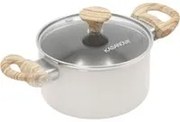 Casseruola 12 cm taupe scritta Cooking Therapy con coperchio