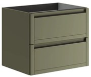 Mobile da bagno sotto lavabo TRATTO verde salvia opaco L 59.5 x H 50 x P 45.5 cm 2 cassetti, lavabo non incluso