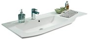 Lavabo integrale rettangolare L 120.7 x H 2.5 x P 46 cm in resina bianco