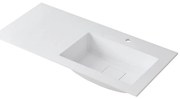 Lavabo a incasso rettangolare vasca a destra L 100.5 x H 15 x P 46 cm in resina bianco lucido