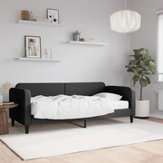 Divano letto con materasso nero 80x200 cm in tessuto