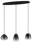 Lampadario Contemporaneo Aguilares 3 Luci Metallo Nero