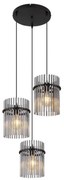 Globo 15698-3HR - Lampadario a sospensione con filo GORLEY 3xE27/60W/230V diametro 47 cm nero