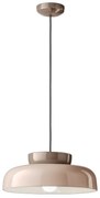 Sospensione Vintage Decò Maracana Ceramica-Vetro Moka-Grigio Sabbia 1 Luce E27