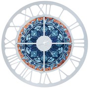 Arti e Mestieri Orologio decorato effetto Maiolica