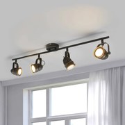 Lindby fatto da soffitto Leonor, a 4 luci, nero, metallo, 78 cm