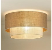 Duolla - Plafoniera YUTE BOHO 3xE27/15W/230V diametro 60 cm marrone/color crema