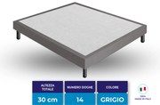 Letto Sommier con rivestimento in tessuto sfoderabile 80x190 - Singolo Grigio
