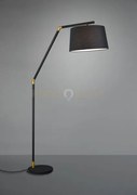 Tracy piantana metallo nero con inserti oro e paralume nero h. 175c...