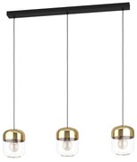 Lampadario Contemporaneo Maryvilla 3 Luci Acciaio Nero