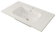 Lavabo a incasso rettangolare vasca centrale DOMINO H 1.8 x P 46 cm in ceramica bianco lucido