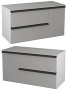 Mobile da bagno sotto lavabo BADEN HAUS Rodi grigio laccato opaco L 105 x H 57 x P 46 cm 3 cassetti, lavabo non incluso