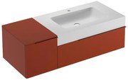 Mobile sottolavabo e lavabo Ginevra rosso siena L 120 x H 36 x P 51 cm