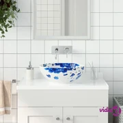 VidaXL Lavabo da appoggio multicolore ovale 59x40x15 cm ceramica Lavandini  bagno 