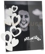 Porta foto cuori piccolo bianco in ferro 16x20cmh(15x20formatofoto)