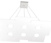 Sospensione Moderna Echo Metallo Bianco 6 Luci Gx53