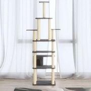 Albero per gatti con tiragraffi in sisal grigio scuro 183 cm