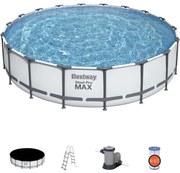 Piscina Steel Pro Max Tonda Telaio Portante Cm.549X122H. - kg.80,8 - lt.23.062 -filtro cartuccia(art.56462)