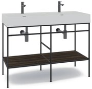 Mobile bagno da terra con lavabo L 120 x H 89 x P 45.5 cm nero per doppia vasca Outline