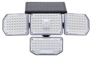 Faro Led con pannello solare 214 Led IP65 Bianco freddo 6500K faretti orientabili con telecomando sensore crepuscolare e di movimento Aigostar