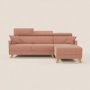 Sole Divano letto matrimoniale angolare con penisola contenitore e poggiatesta reclinabili - tessuto smacchiabile T23