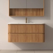 Mobile bagno cannettato 100 cm con lavabo in ceramica | KAM-NORTH-100C - KAMALU