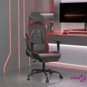 VidaXL Sedia da Gaming Massaggio Poggiapiedi Nero e Rosso Similpelle