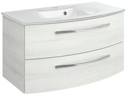 Mobile sottolavabo e lavabo Image per vasca centrale rovere bianco L 90 x H 48 x P 48 cm 2 cassetti