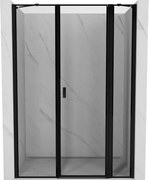 Mexen Mist porta doccia battente destra 125 cm, cornice nera, nero - 8A4-125-001-70-70-P