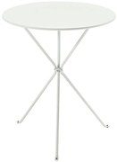 Tavolo da pranzo per giardino Gueridon OASI BY EMU in ferro con piano in acciaio bianco per 2 persone Ø 60 cm