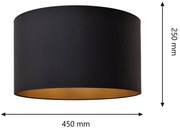 HELAM Paralume Alba, Ø 45 cm, E27, nero/oro