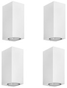 Prios applique da esterno Tetje, bianco, angolare, 16 cm, set di 4
